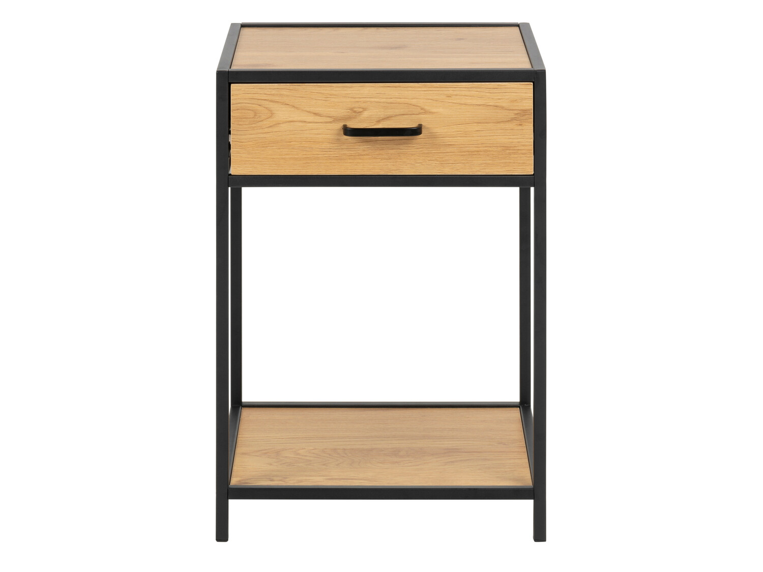 Naktinis staliukas Norsica Sevferi 128 (Laukinis ąžuolas + Juoda)