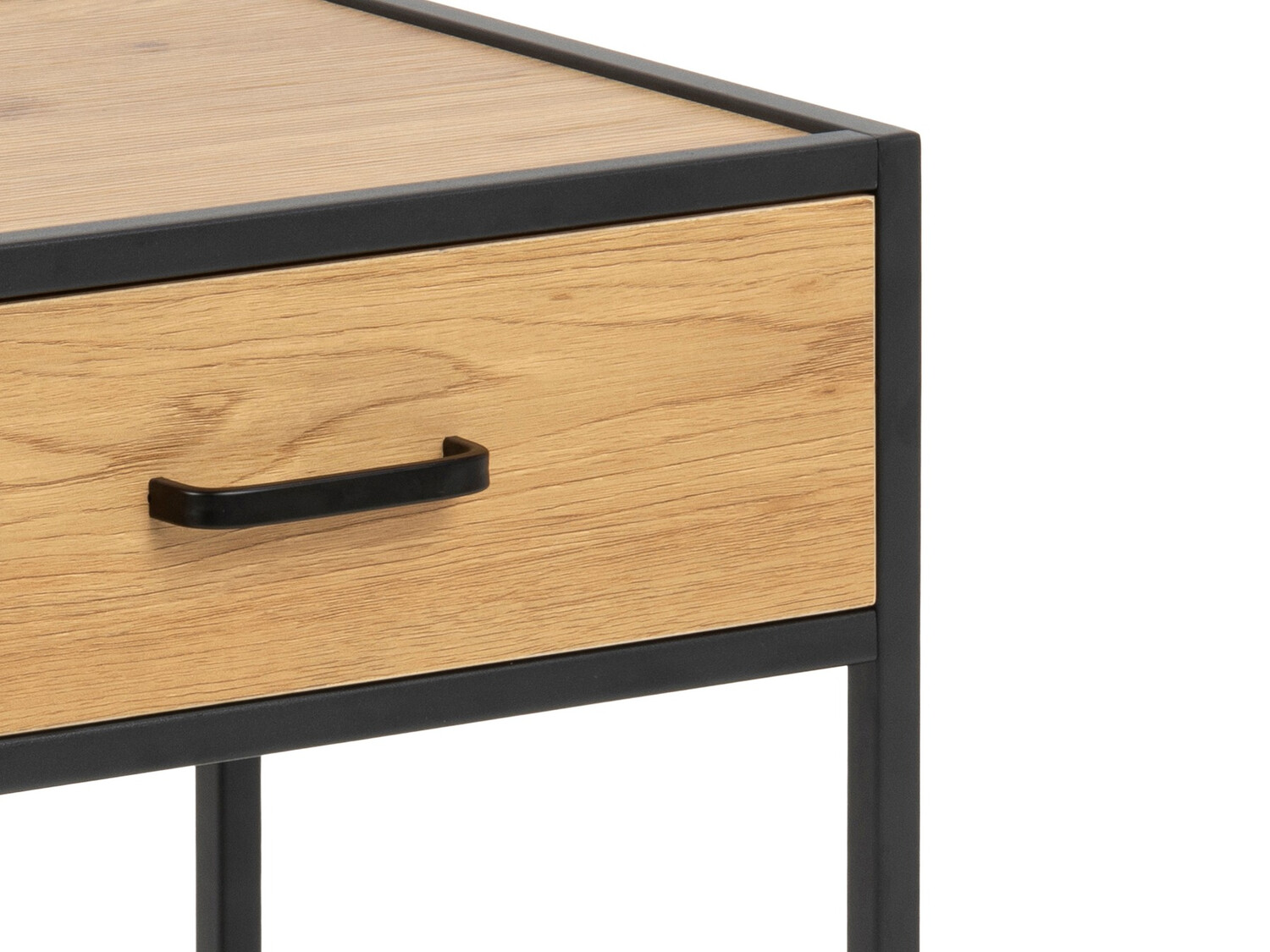 Naktinis staliukas Norsica Sevferi 128 (Laukinis ąžuolas + Juoda)