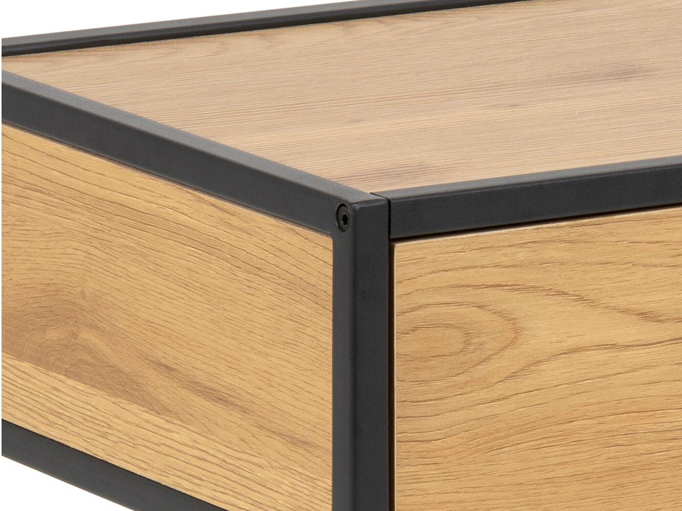 Naktinis staliukas Norsica Sevferi 128 (Laukinis ąžuolas + Juoda)