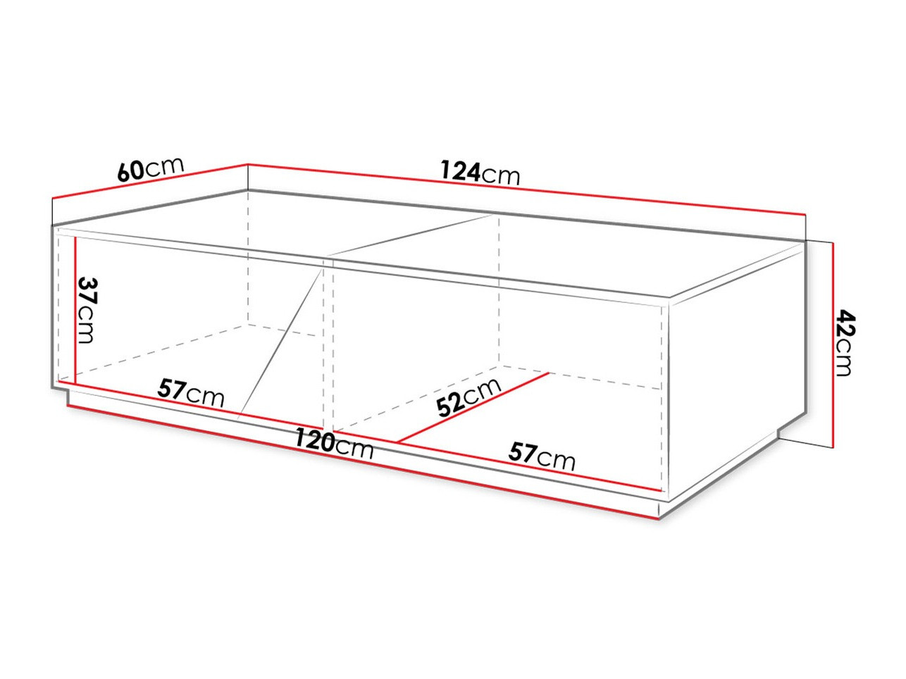 Žurnalinis staliukas Comfivo Daldune 102 (Balta + Votan ąžuolas)