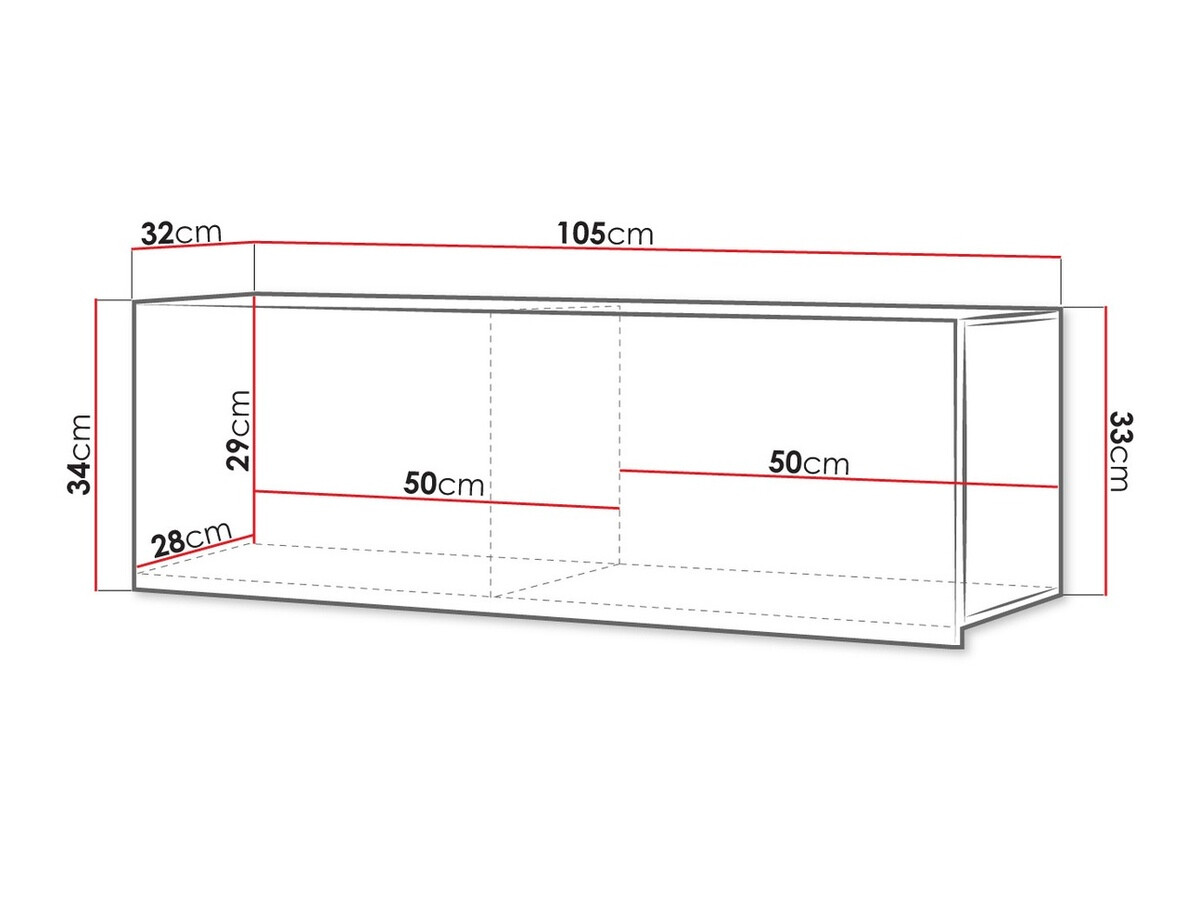 Pakabinama spintelė Remus (Juoda + Blizgi juoda)