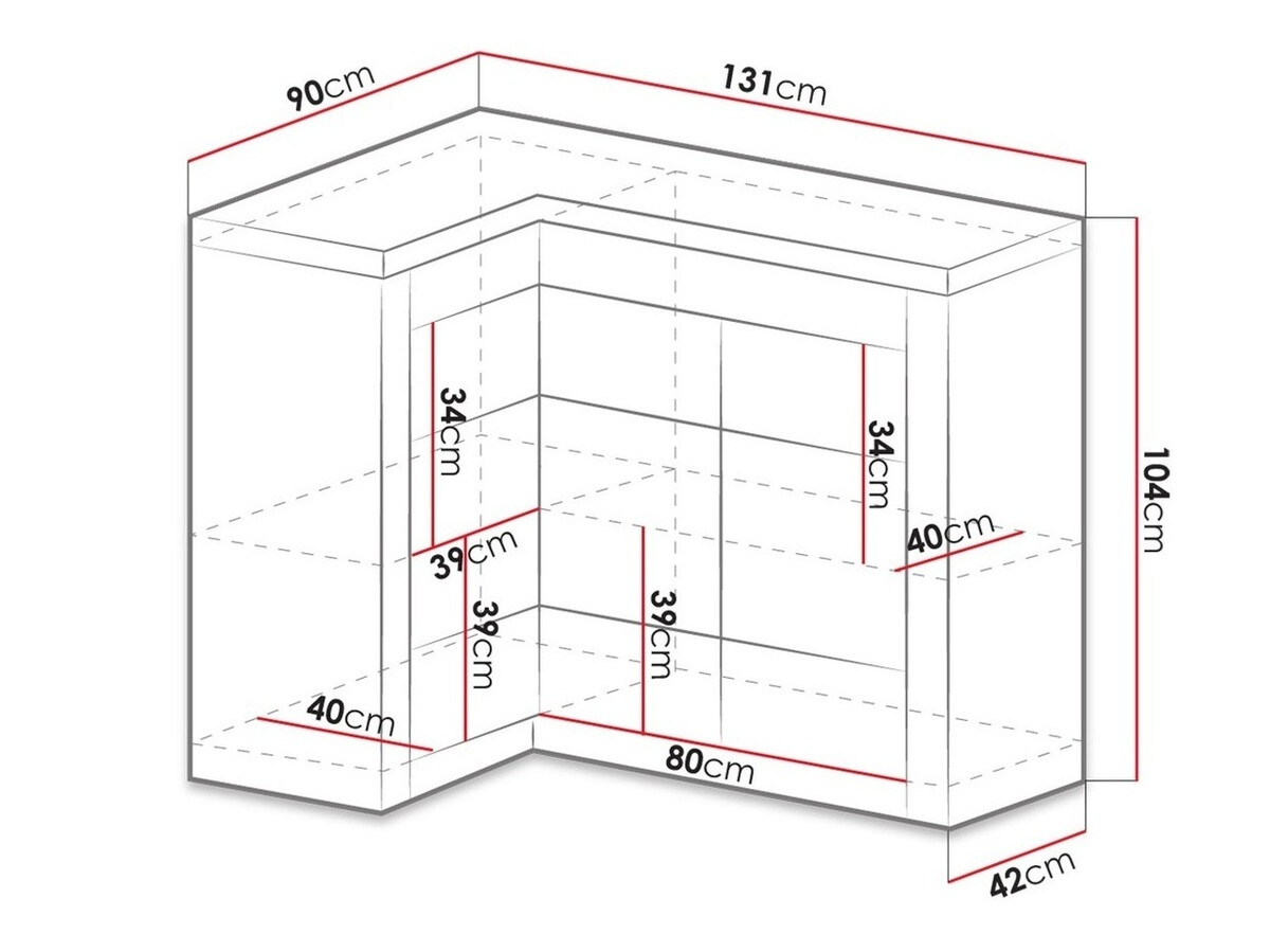 Kampinė spintelė Serfeno 113 (Craft balta)