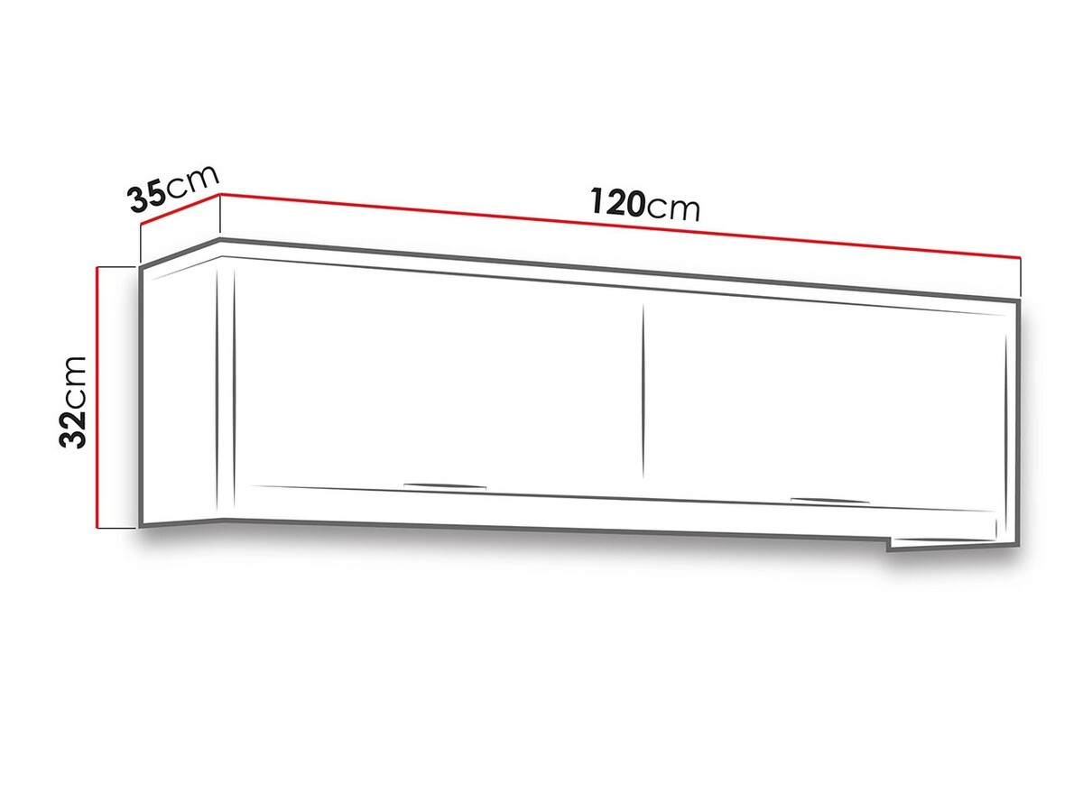 Pakabinama spintelė Fivelbo 111 (Monastery ąžuolas + Blizgi juoda)