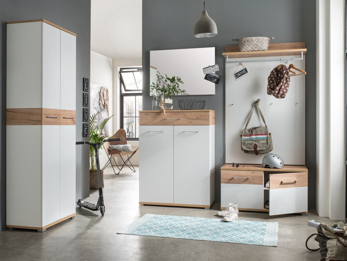 Batų dėžė Nuveno 102 (Balta + Navarra ąžuolas)