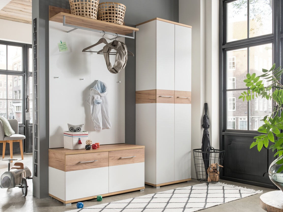 Batų dėžė Nuveno 102 (Balta + Navarra ąžuolas)