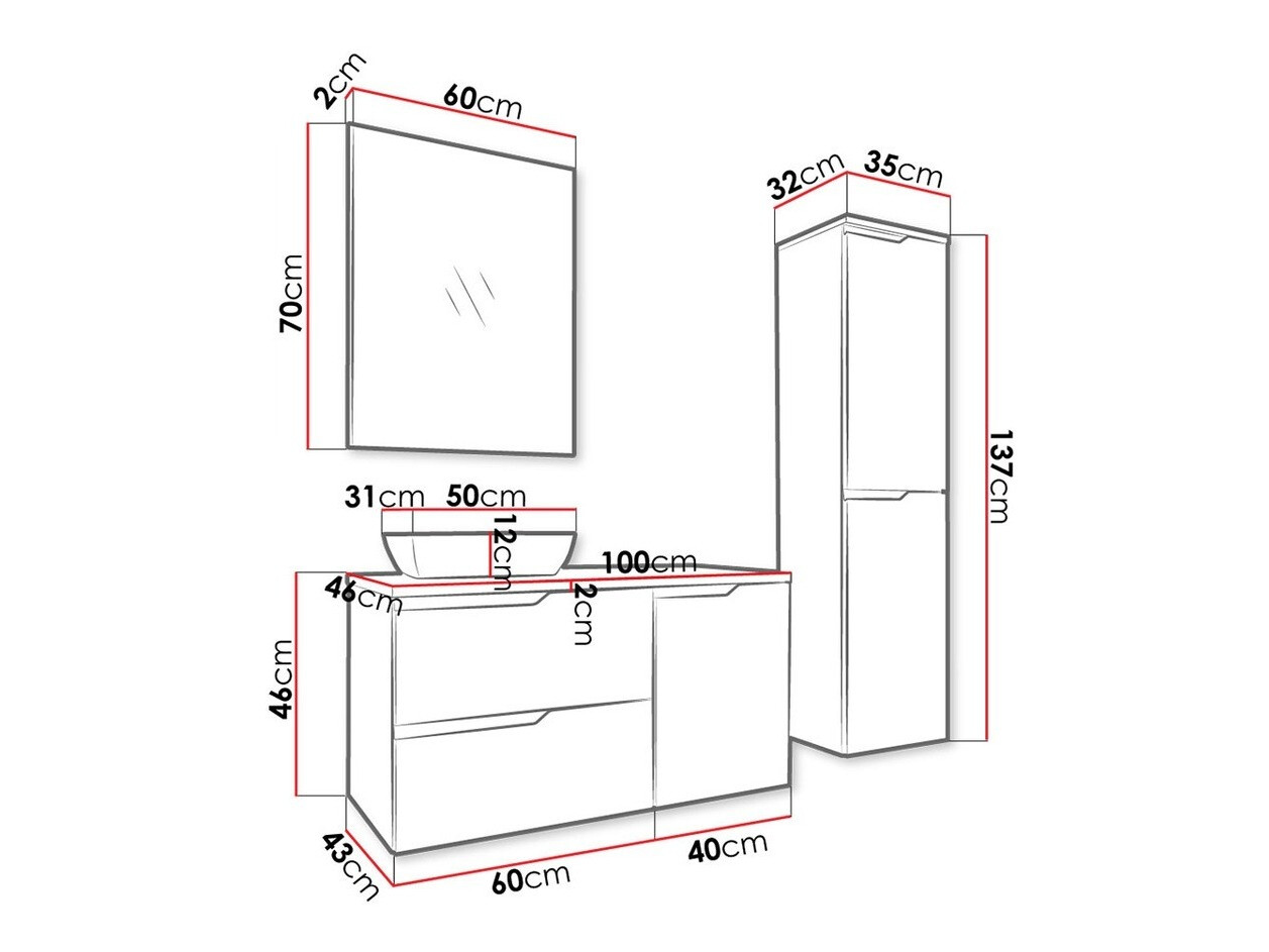 Vonios komplektas Trenton 150