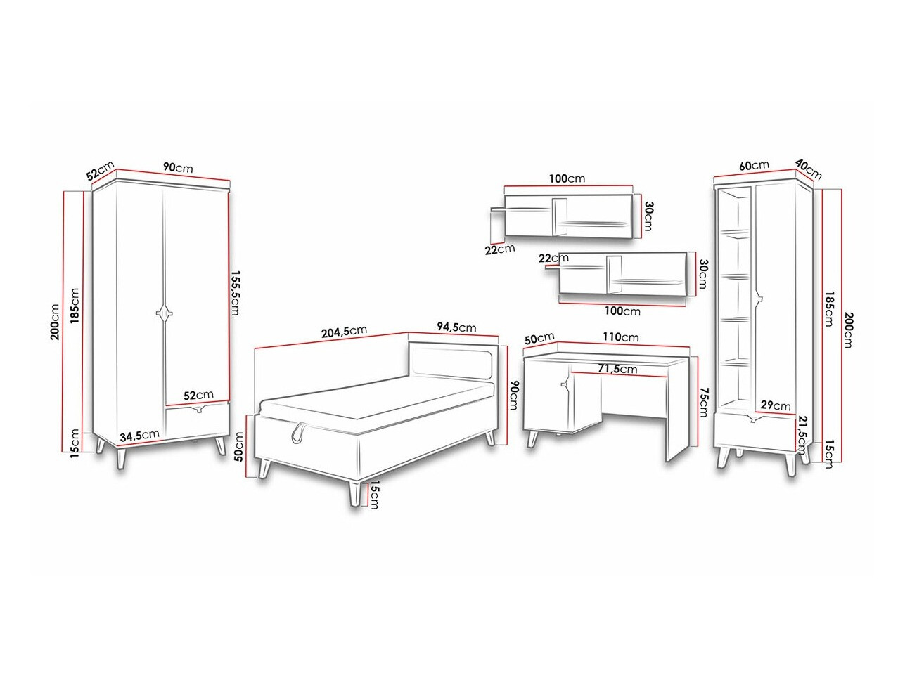 Baldų komplektas Etrmoru 127