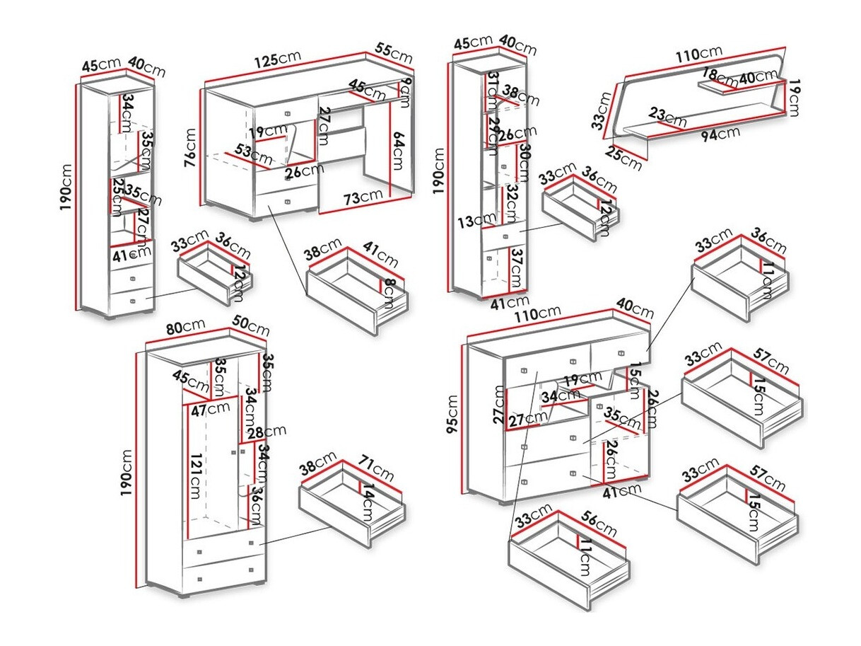 Baldų komplektas Omaha M117