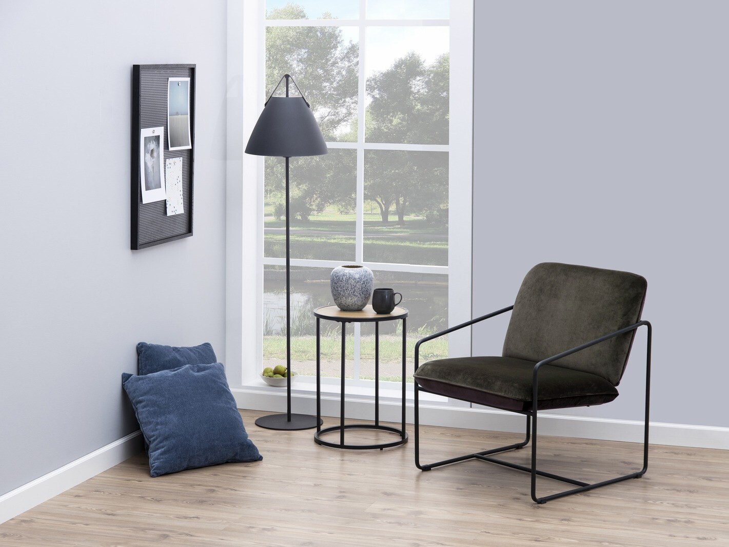 Šoninis staliukas Norsica Sevferi 118 (Laukinis ąžuolas + Juoda)