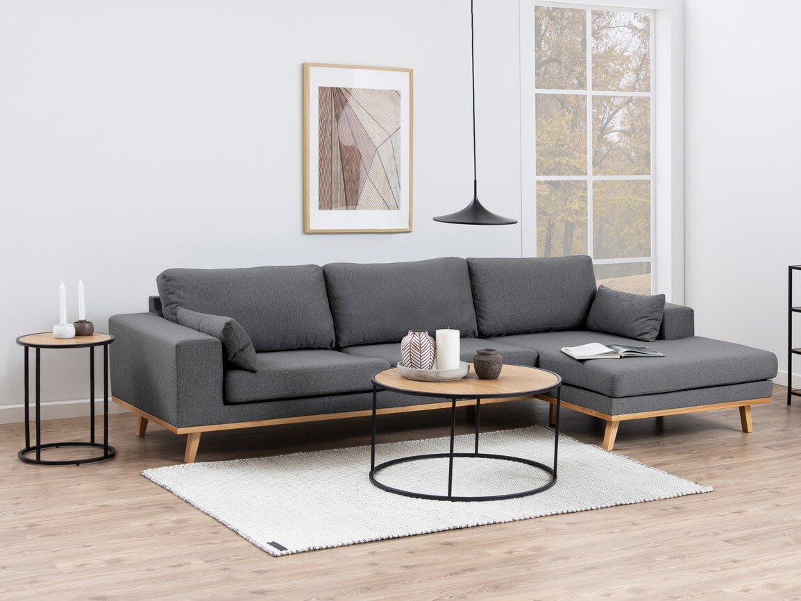 Šoninis staliukas Norsica Sevferi 118 (Laukinis ąžuolas + Juoda)