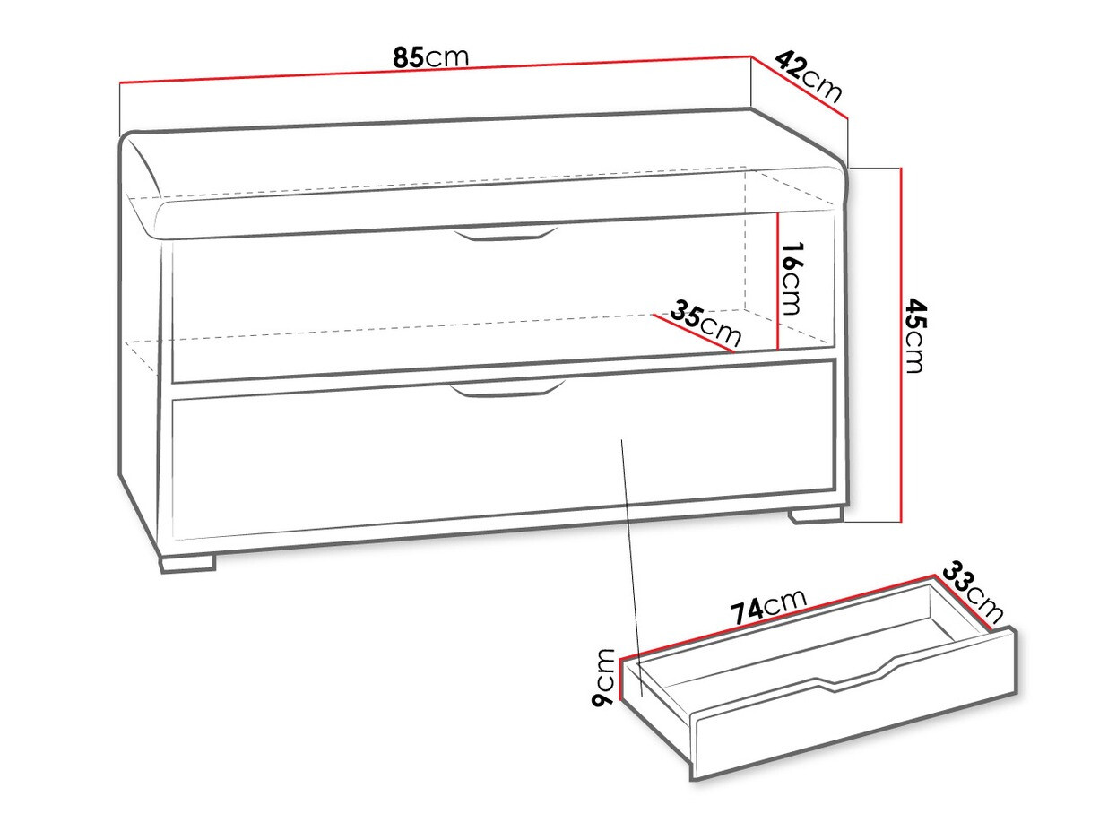 Minkštasuolis Providence H105 (Grafitas + Artisan ąžuolas + Balta + Avelline 101)