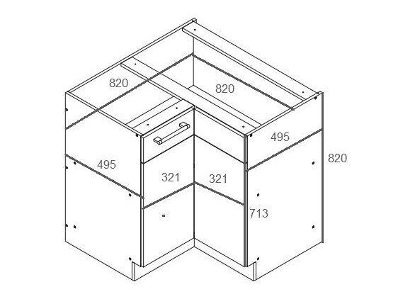 Modulinė kampinė spintelė Mode Dark 118