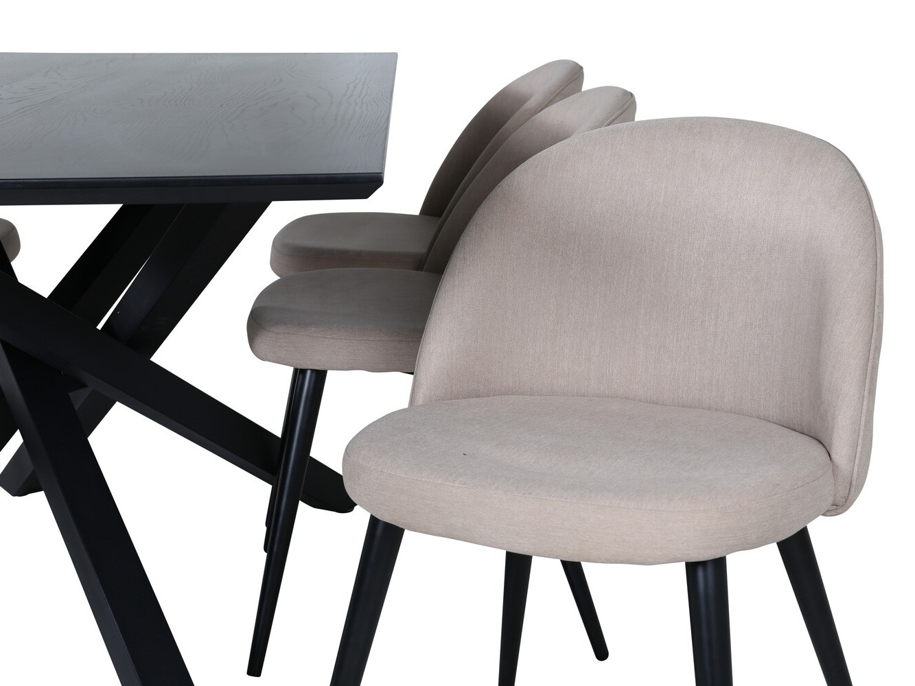 Valgomojo komplektas Dallas 2693 (Smėlinė + Juoda)