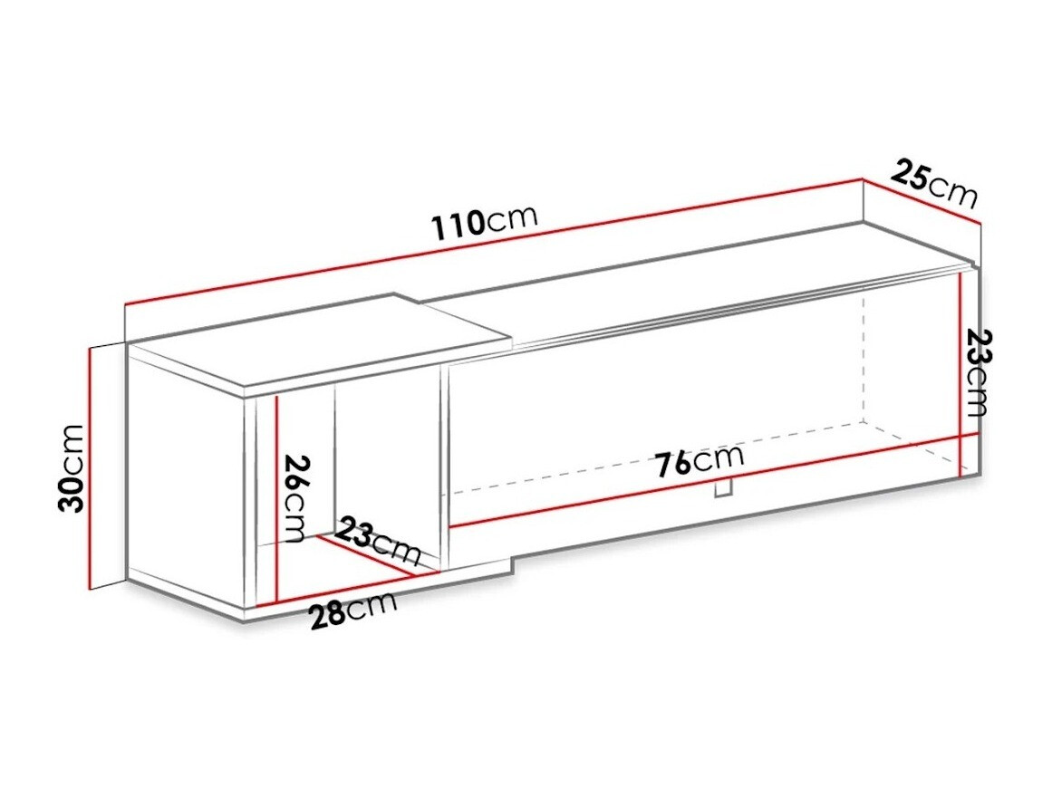 Pakabinama lentyna Omaha J112 (Balta + Betonas)
