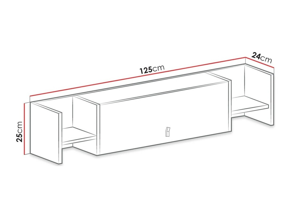 Pakabinama lentyna Camteso 110 (Balta + Ąžuolas + Turkis)