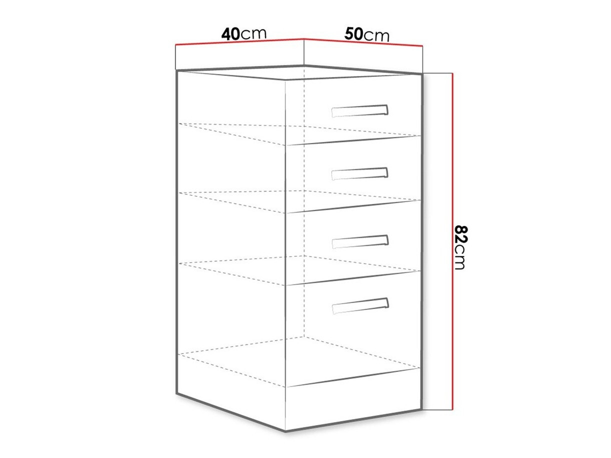 Modulinė spintelė su stalčiais Multi White 122