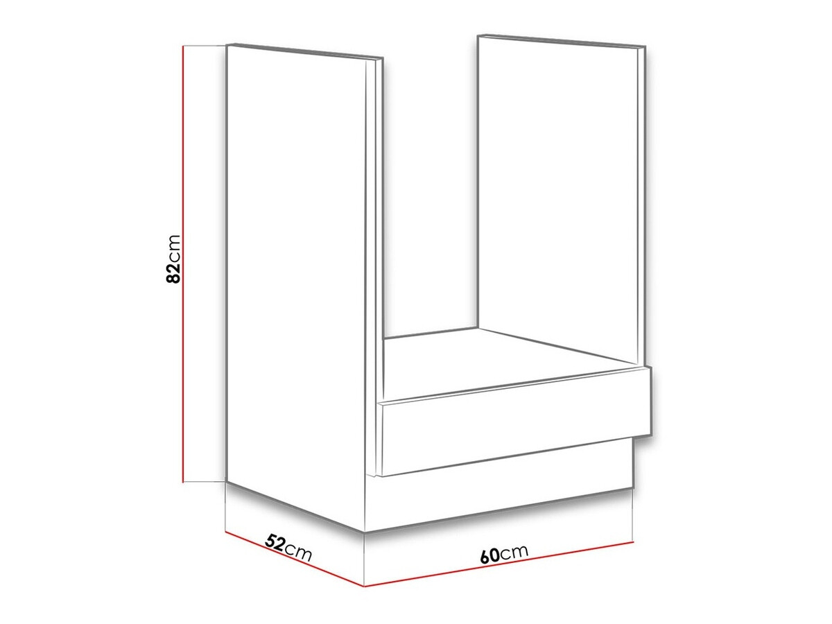 Modulinė spintelė įmontuojamai buitinei technikai Wood White 125