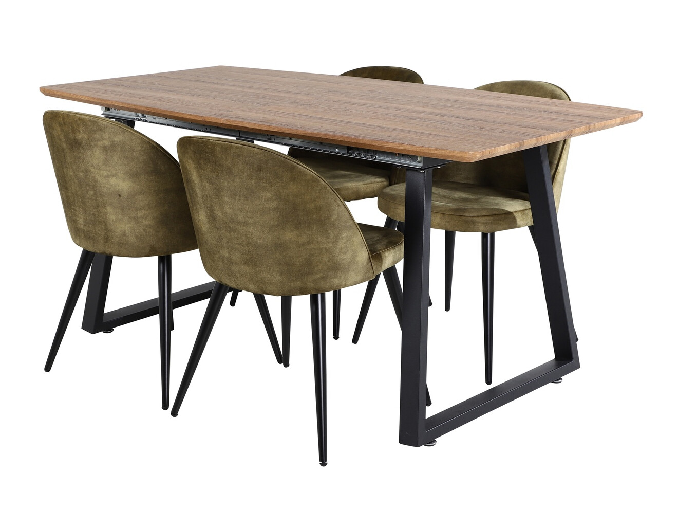 Valgomojo komplektas Dallas 335 (Dusty žalia + Juoda)