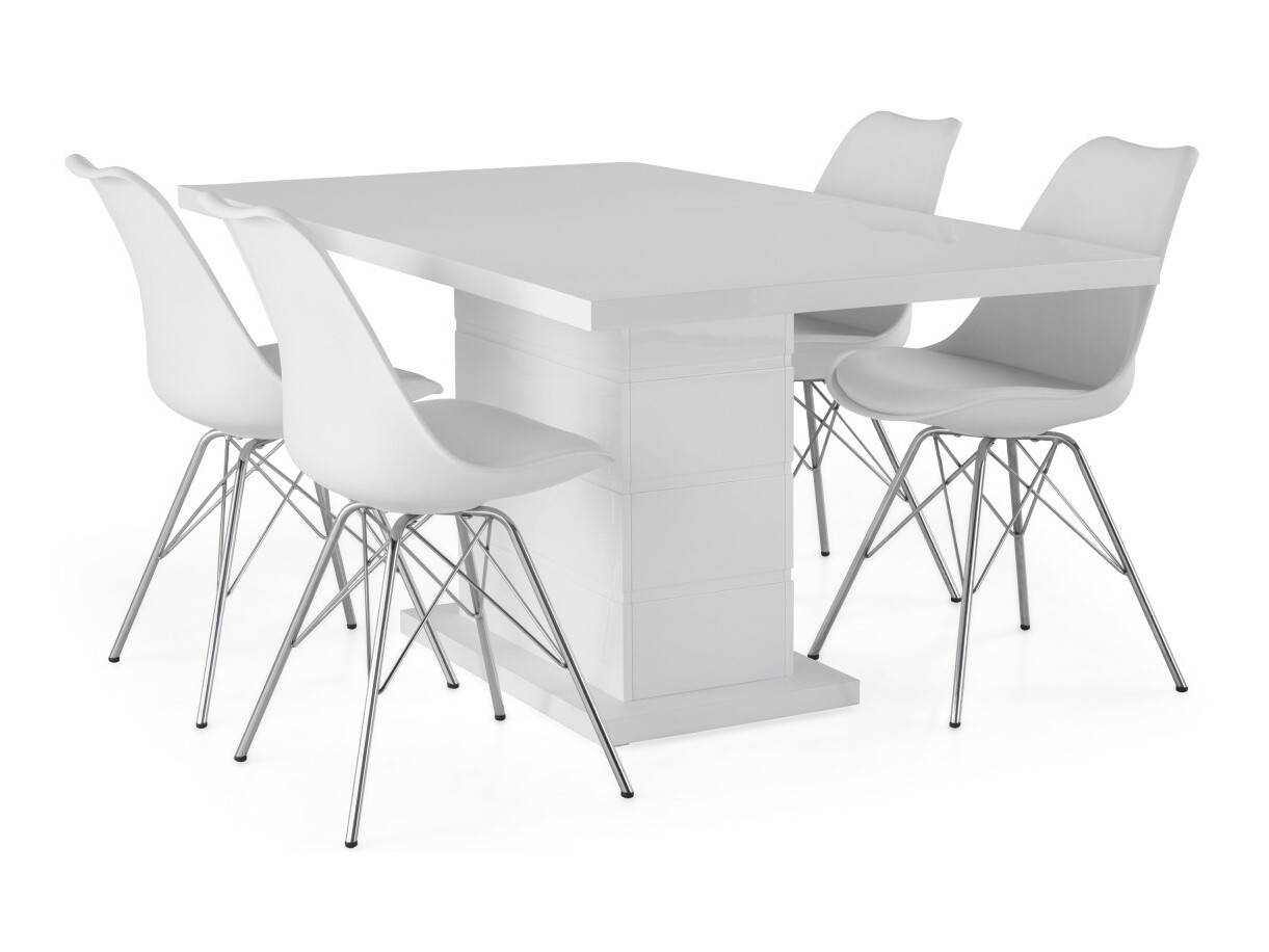Valgomojo komplektas Scandinavian Choice 609 (Balta + Sidabrinė)