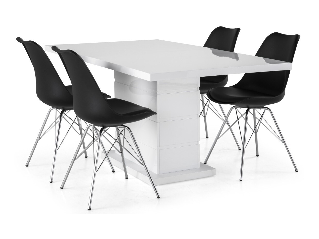 Valgomojo komplektas Scandinavian Choice 609 (Juoda + Sidabrinė)