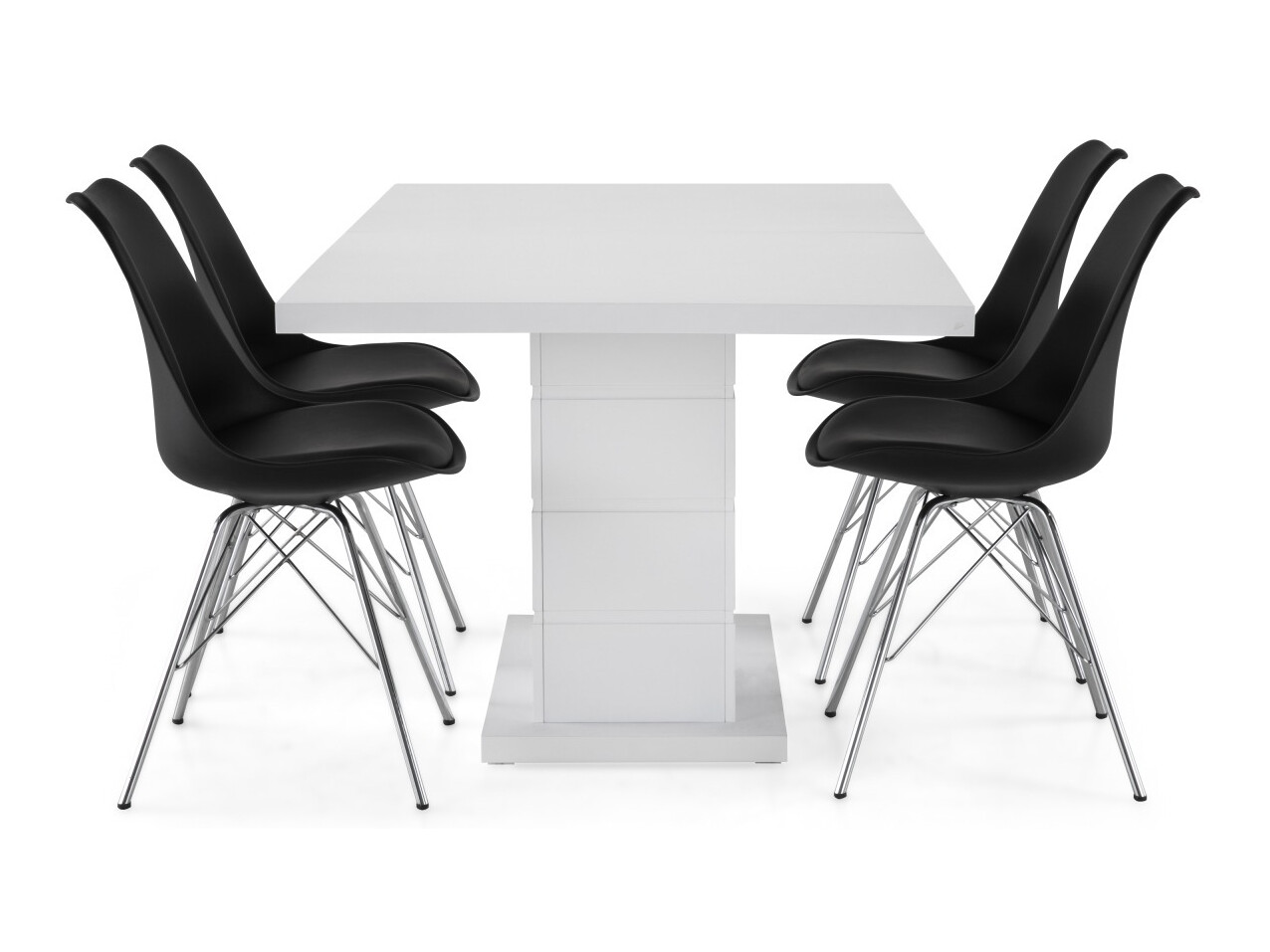 Valgomojo komplektas Scandinavian Choice 609 (Juoda + Sidabrinė)