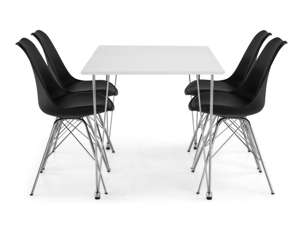 Valgomojo komplektas Scandinavian Choice 612 (Juoda + Sidabrinė)