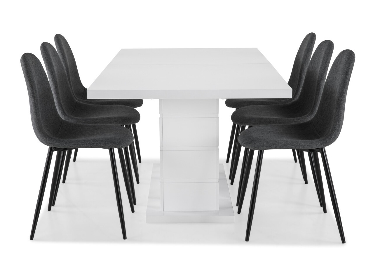 Valgomojo komplektas Scandinavian Choice 624 (Pilka + Juoda)