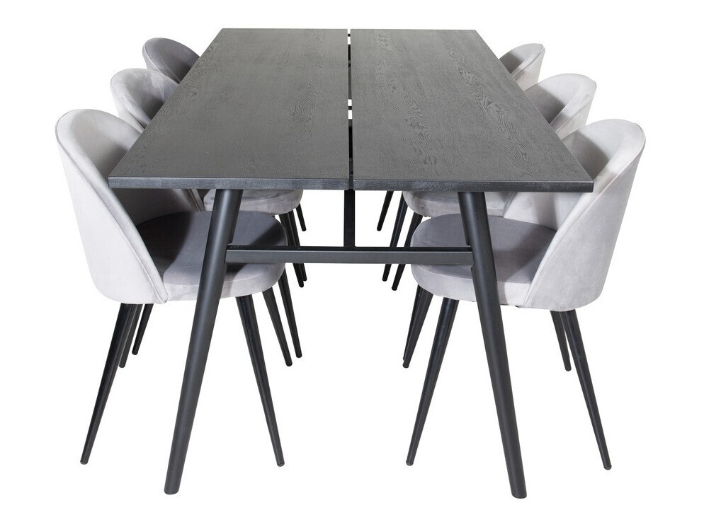 Valgomojo komplektas Dallas 1676 (Pilka + Juoda)