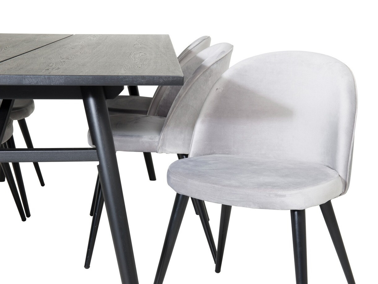 Valgomojo komplektas Dallas 1676 (Pilka + Juoda)