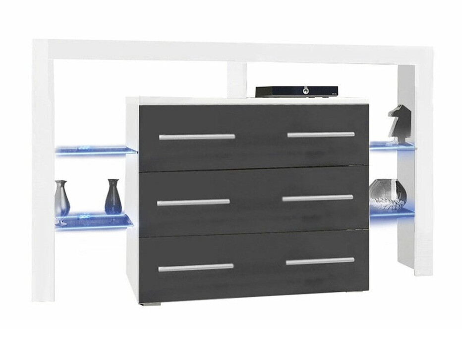 Komoda Aestas I (Balta + Blizgus pilkas)