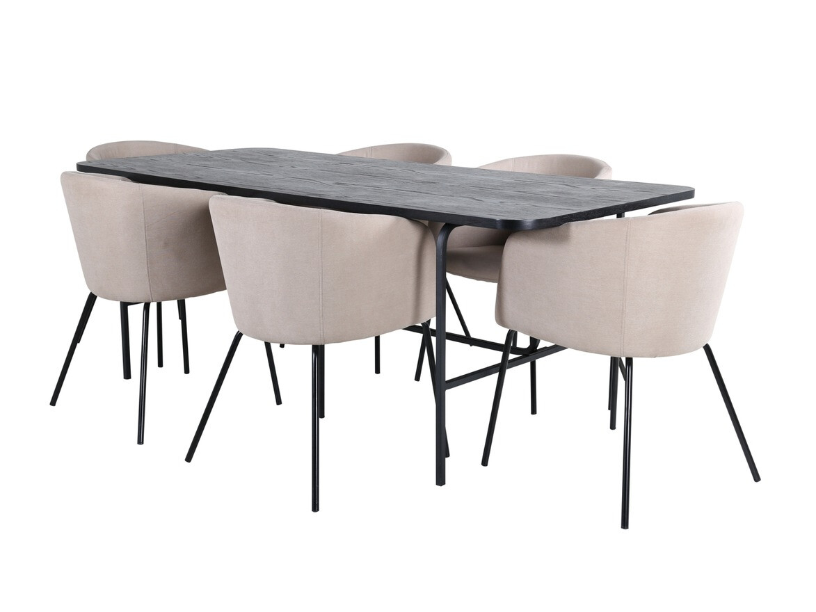 Valgomojo komplektas Dallas 2794 (Smėlinė + Juoda)