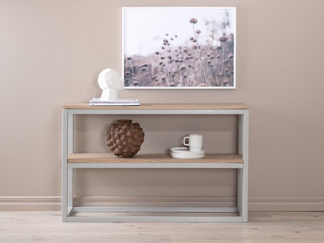 Konsolė Dallas 2521 (Šviesus medis + Pilka)