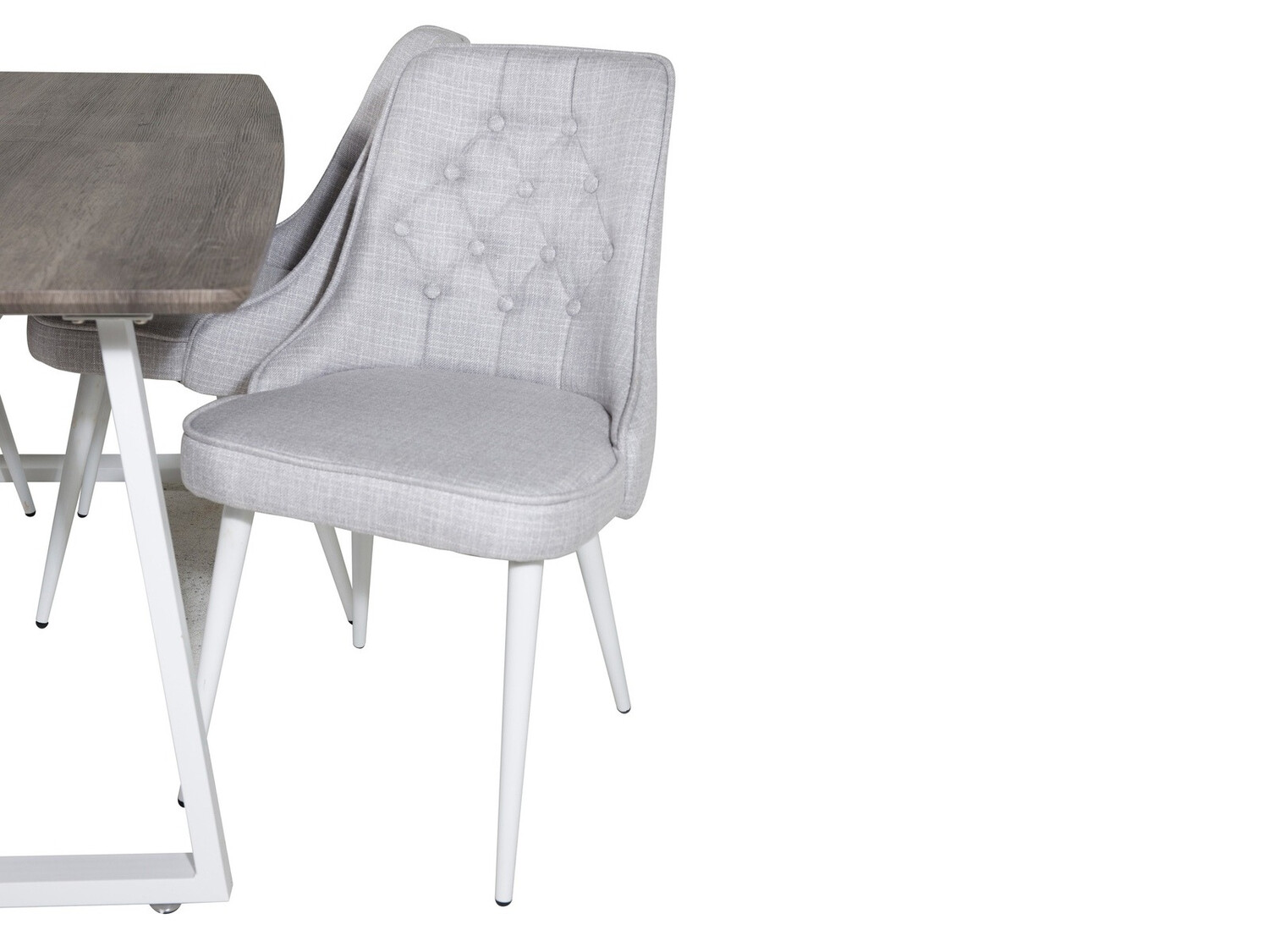 Valgomojo komplektas Dallas 1805 (Balta + Šviesi pilka)