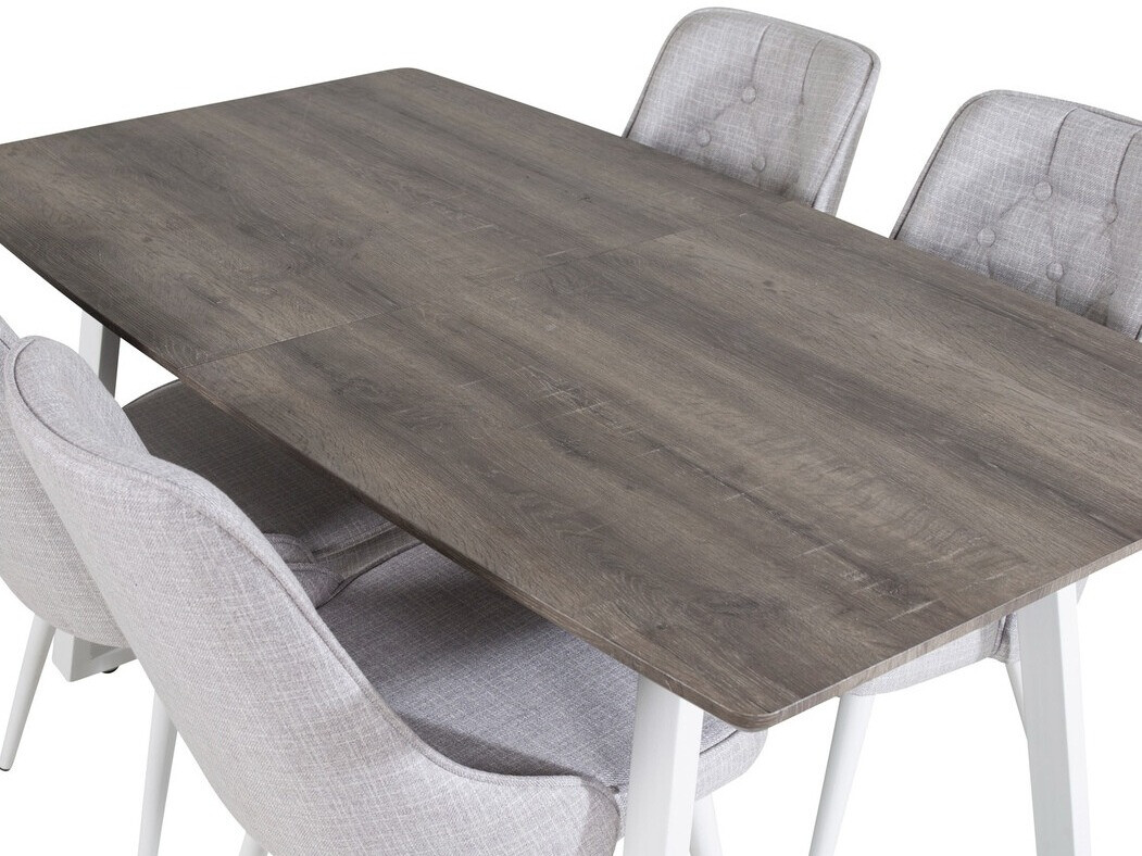 Valgomojo komplektas Dallas 1805 (Balta + Šviesi pilka)