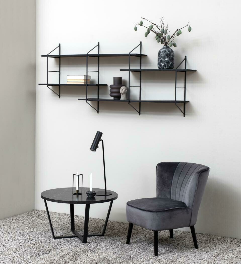 Žurnalinis staliukas Norsica 321 (Juodas marmuras + Juoda)