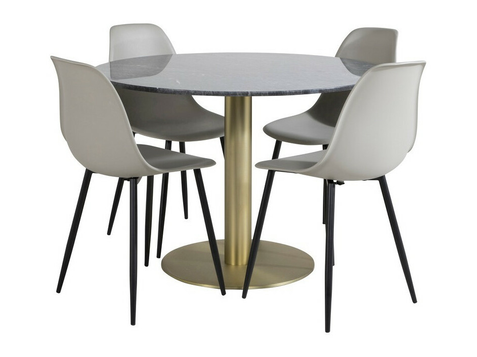 Valgomojo komplektas Dallas 1214 (Pilka + Juoda)