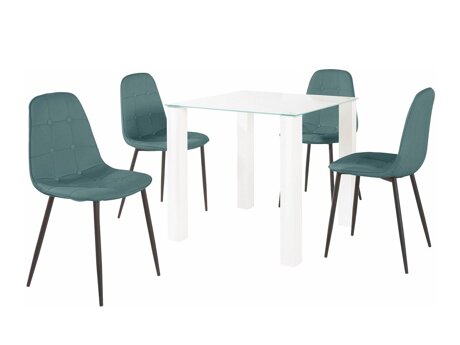 Valgomojo komplektas Denton 266 (Balta + Turkis + Juoda)