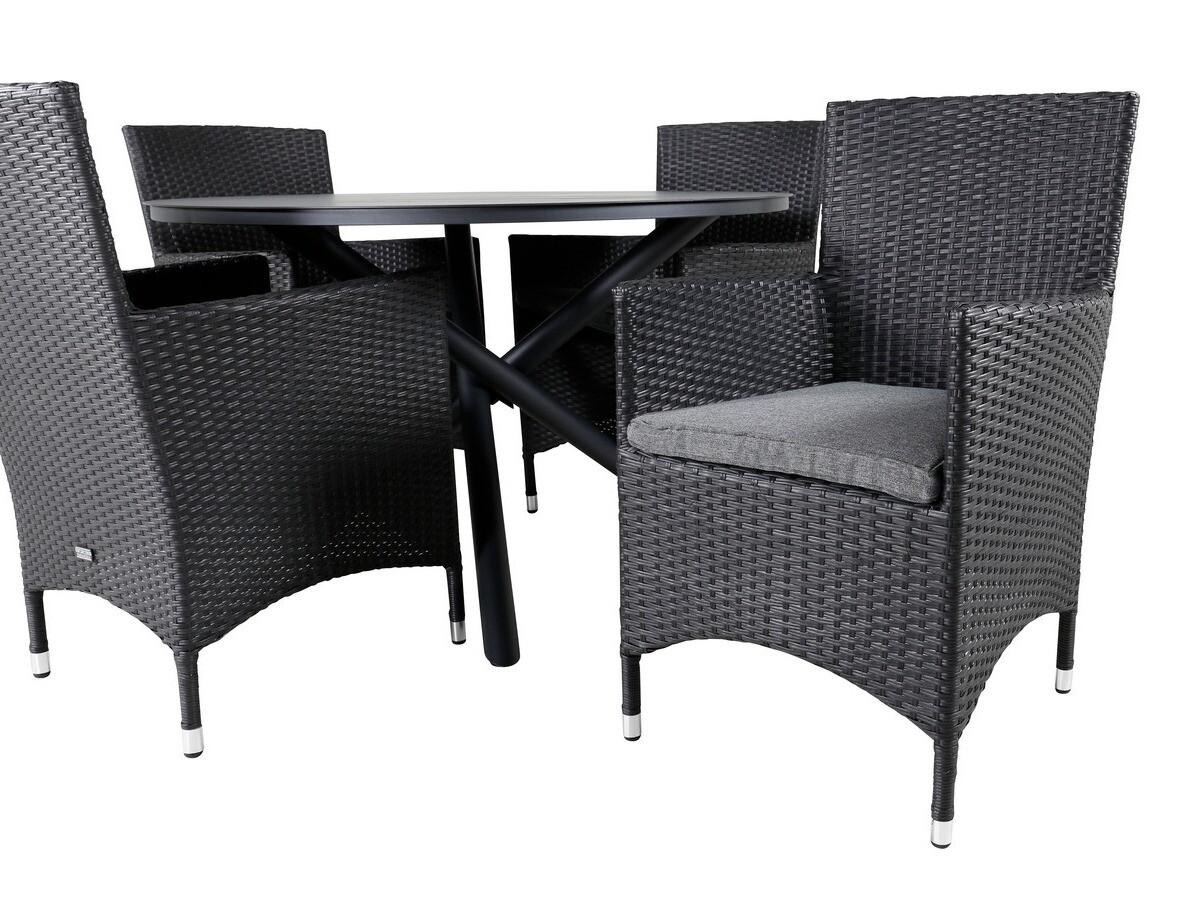 Lauko fotelis Dallas 739 (Juoda + Pilka)