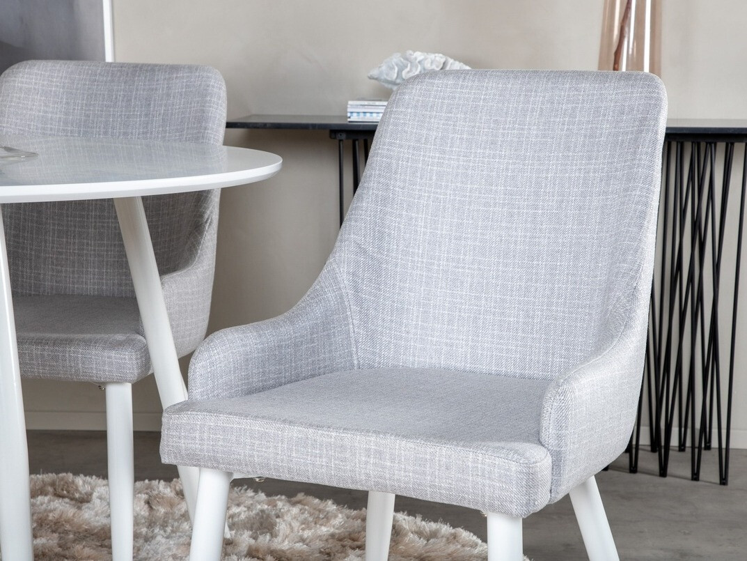 Valgomojo komplektas Dallas 1533 (Šviesi pilka + Balta)