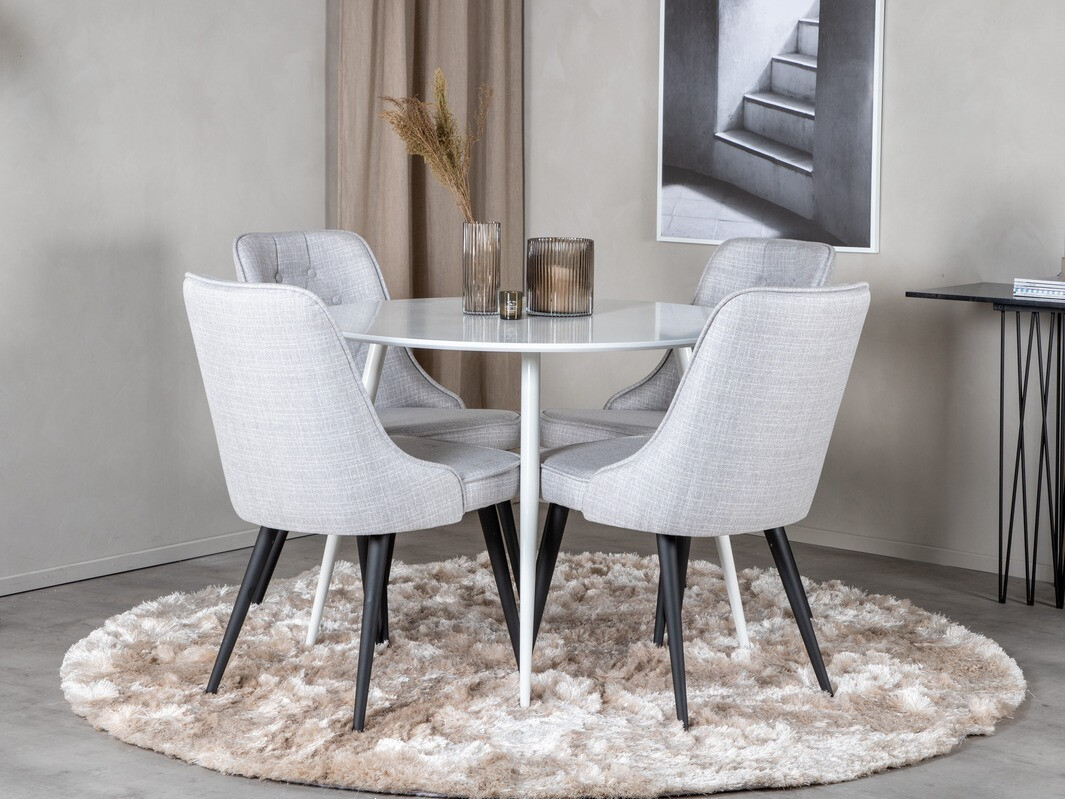 Valgomojo komplektas Dallas 1535 (Pilka + Juoda)