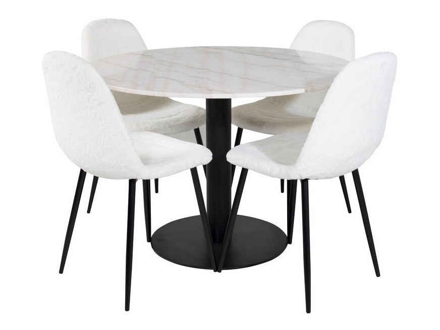 Valgomojo komplektas Dallas 1613 (Balta + Juoda)