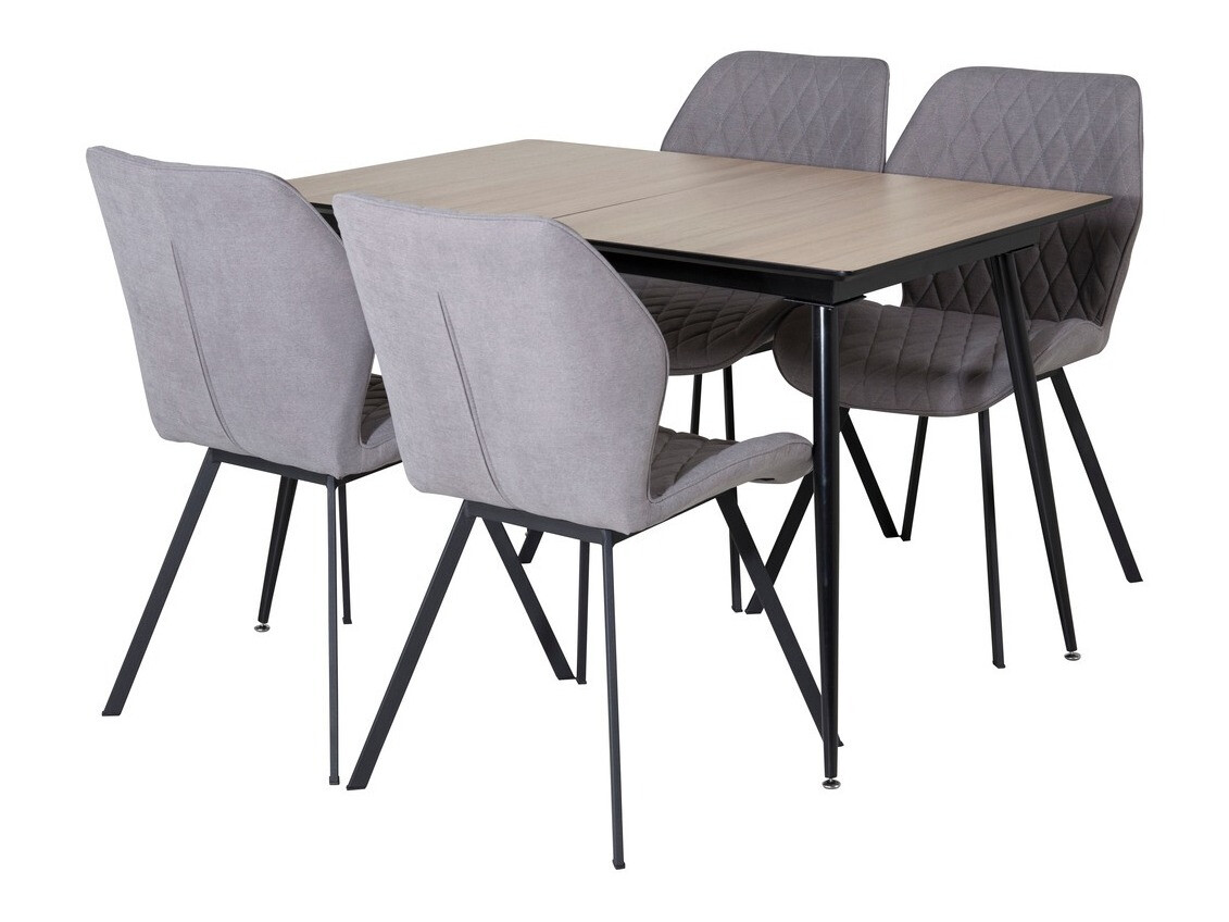 Valgomojo komplektas Dallas 1617 (Pilka + Juoda)