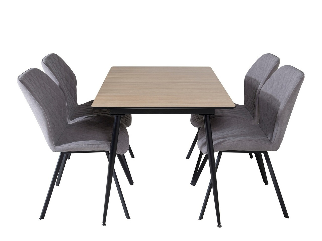 Valgomojo komplektas Dallas 1617 (Pilka + Juoda)