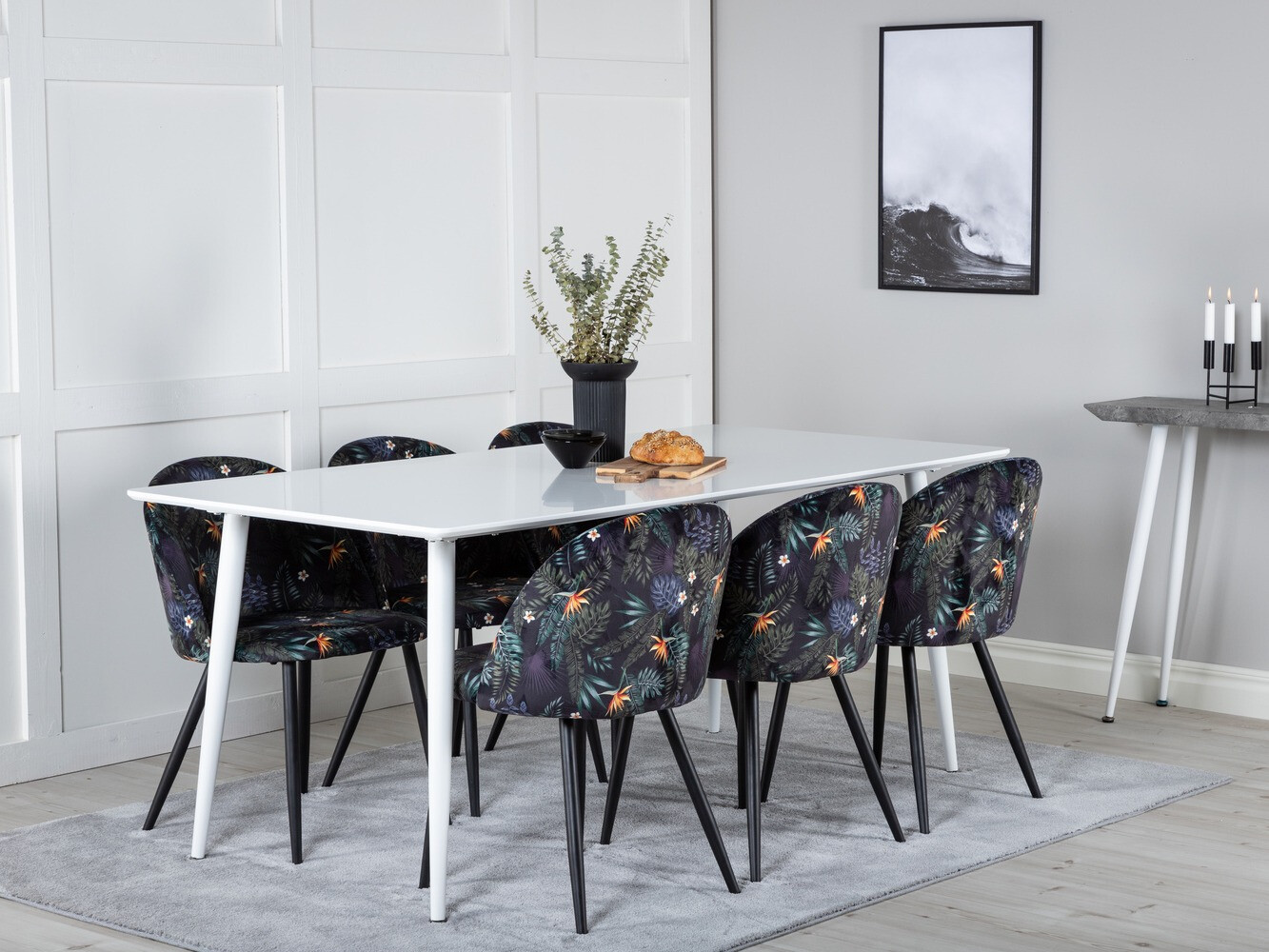 Valgomojo komplektas Dallas 1624 (Gėlių raštas)