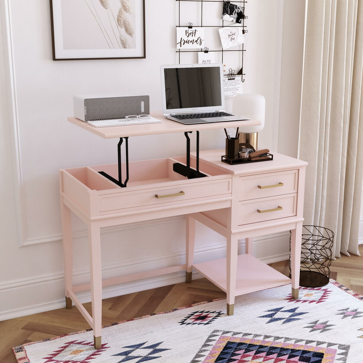 Darbo stalas CosmoLiving by Cosmopolitan Belromu 102 (Šviesi rožinė)