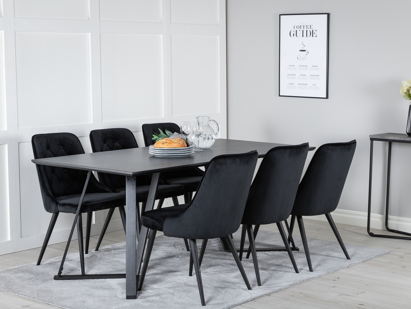 Valgomojo komplektas Dallas 1628 (Juoda)