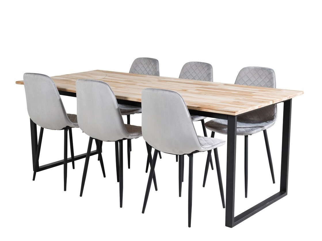 Valgomojo komplektas Dallas 1645 (Pilka + Juoda)