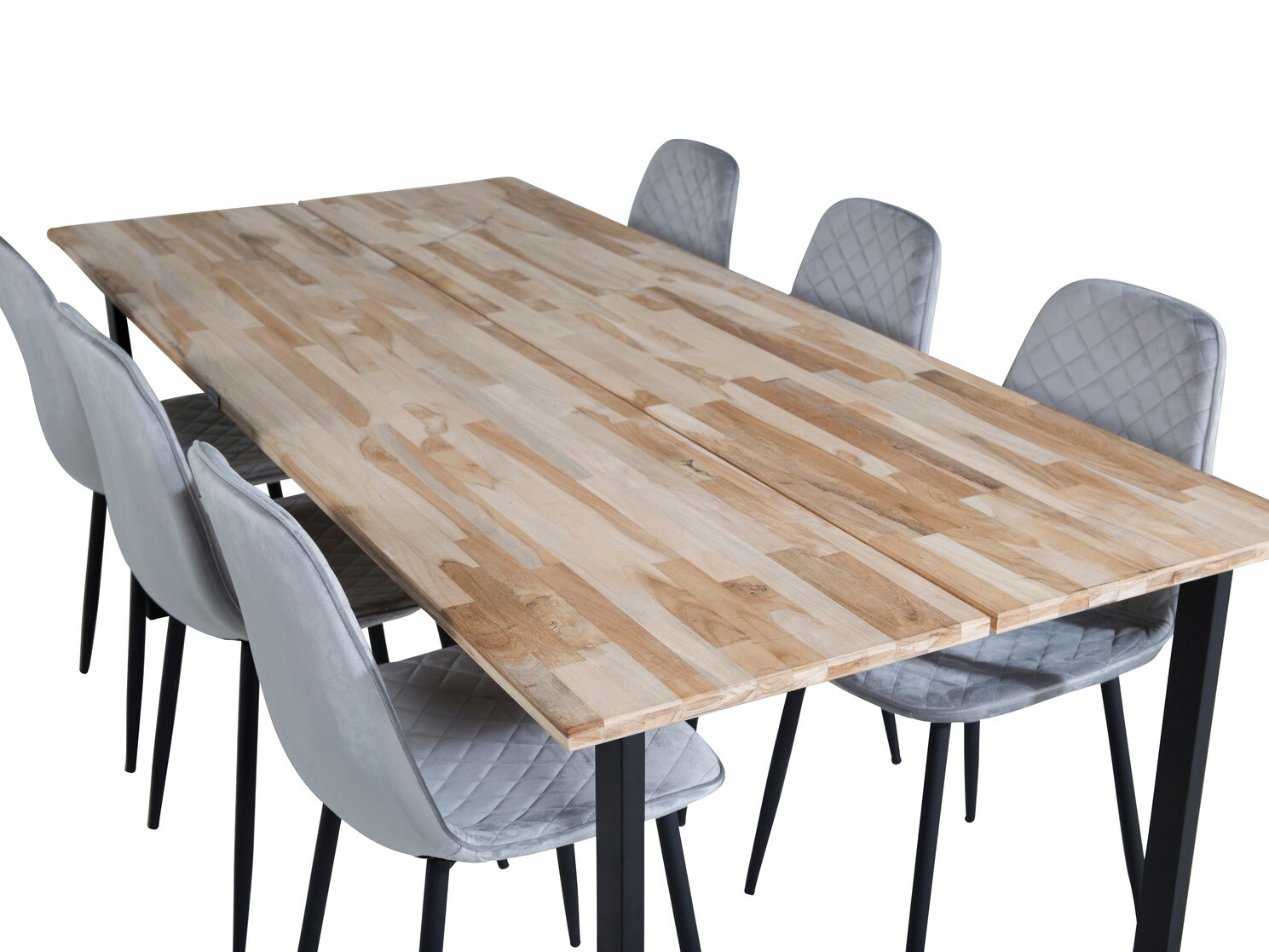 Valgomojo komplektas Dallas 1645 (Pilka + Juoda)