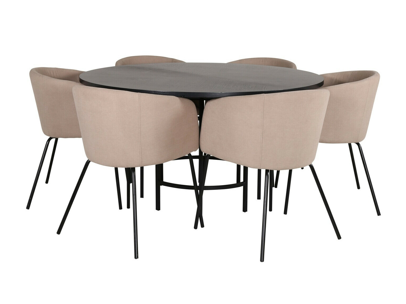 Valgomojo komplektas Dallas 2378 (Juoda + Smėlinė)
