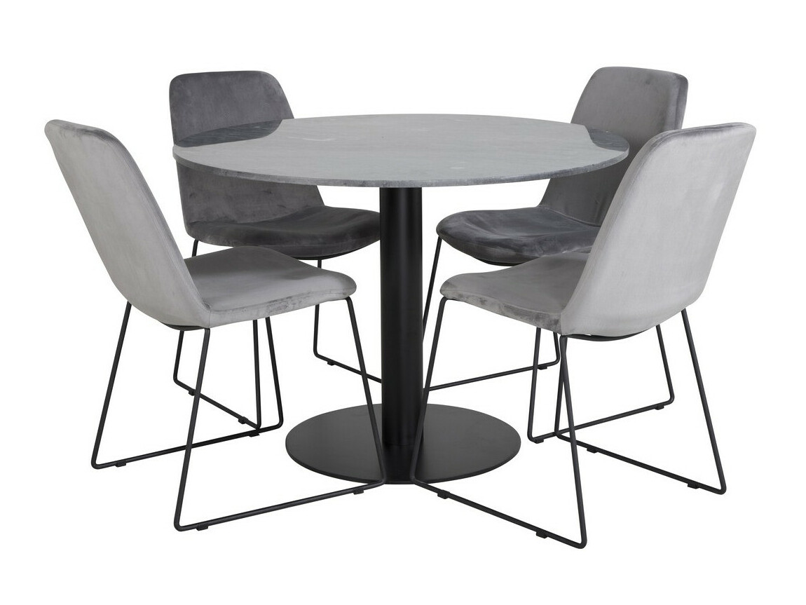 Valgomojo komplektas Dallas 2631 (Pilka + Juoda)